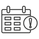 Calendar exclamation icon