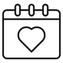 Calendar heart 4 icon