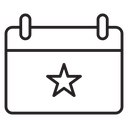 Calendar with event Black Outline icon