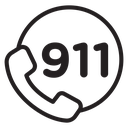 Call 911 phone number icon