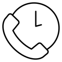 Call Duration Handset Clock icon