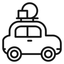 Camping car Black Outline icon