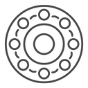 Car bearing Black Outline icon
