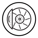 Car brake disk with caliper icon