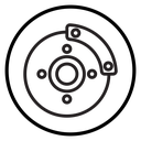 Car brake disk with caliper icon