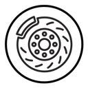 Car brake disk with caliper icon