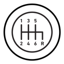 Car manual shift lever icon