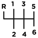 Car manual shift lever icon