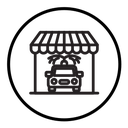 Car wash shop icon