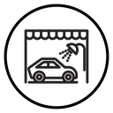 Car wash shop icon