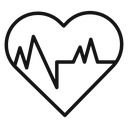 Cardiogram Black Outline icon