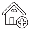 Caregiver nursing home line icon