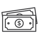 Cash Black Outline icon