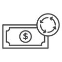 Cash Flow Black Outline icon