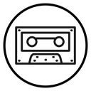 Cassette Tape Circle Badge icon
