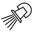 Ceiling spotlight Black Outline icon