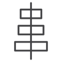 Center Aligned Boxes Black Outline icon