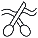 Ceremony Scissors cutting ribbon icon