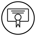 Certificate (2) Black Outline icon