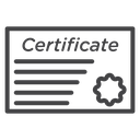 Certificate Seal Badge Black Outline icon