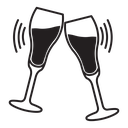 Champagne glasses icon