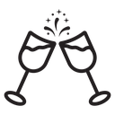 Champagne toast icon