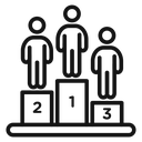 Champion podium Black Outline icon