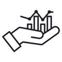 Chart Bar Finance and Hand 2 icon