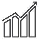 Chart Growth Arrow Black Outline icon