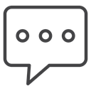 Chat Bubble Dots Black Outline icon