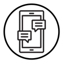 Chatting message on mobile phone icon