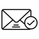 Check message Black Outline icon