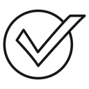 Check sign Black Outline icon