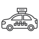 Checkered Taxi Cab Black Outline icon