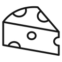 Cheese Black Outline icon