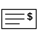 Cheque Dollar Sign icon