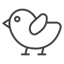 Chick Raised Wing Black Outline icon