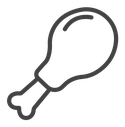 Chicken leg Black Outline icon