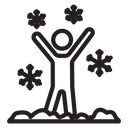 Child playing snow icon