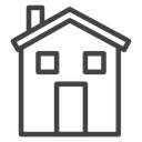 Chimney Gable House Black Outline icon