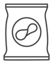 Chips bag Black Outline icon