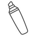 Chisel Tip Highlighter Black Outline icon