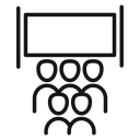 Cinema audience Black Outline icon