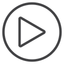Circle Play Button Black Outline icon