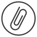 Circled Paperclip Black Outline icon