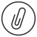 Circled Paperclip Black Outline icon