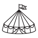 Circus tent icon