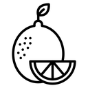 Citrus Fruit Slice Black Outline icon