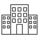 City Building Trio Black Outline icon