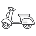 Classic Vespa Scooter Black Outline icon